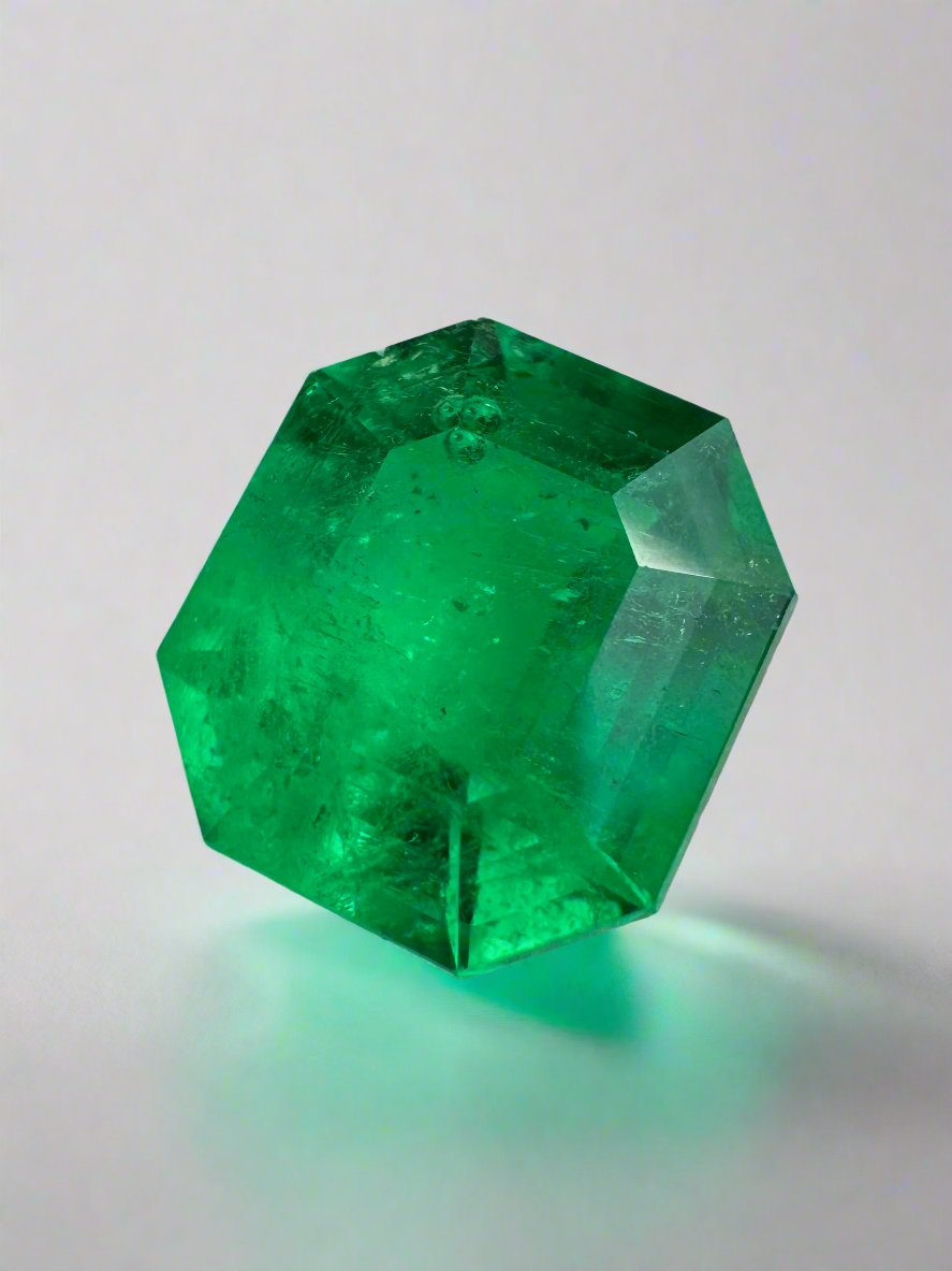 3.56 Carat AAA Vivid Muzo Natural Loose Colombian Emerald-Asscher Cut - JR Colombian Emeralds