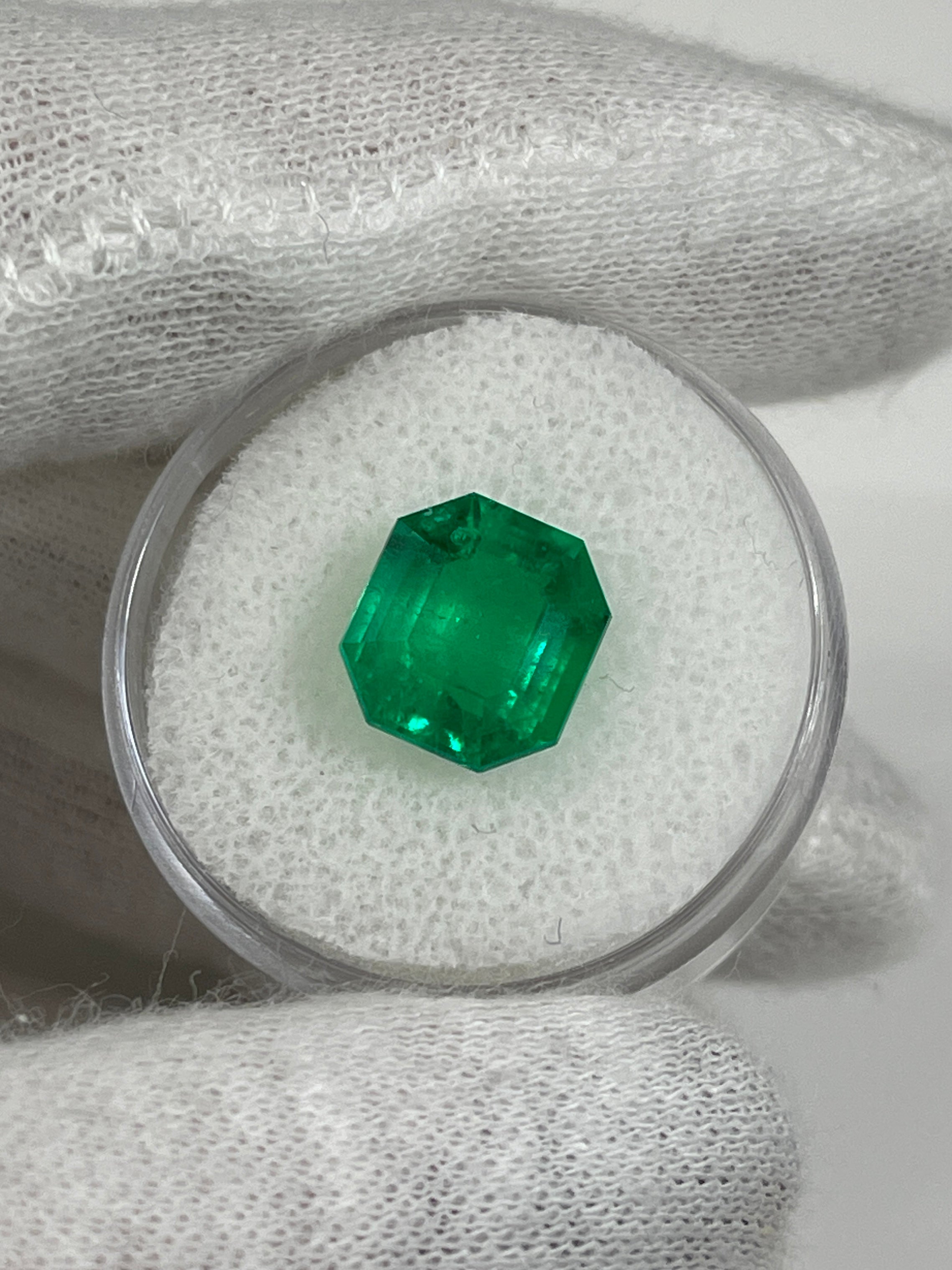 3.56 Carat AAA Vivid Muzo Natural Loose Colombian Emerald-Asscher Cut - JR Colombian Emeralds