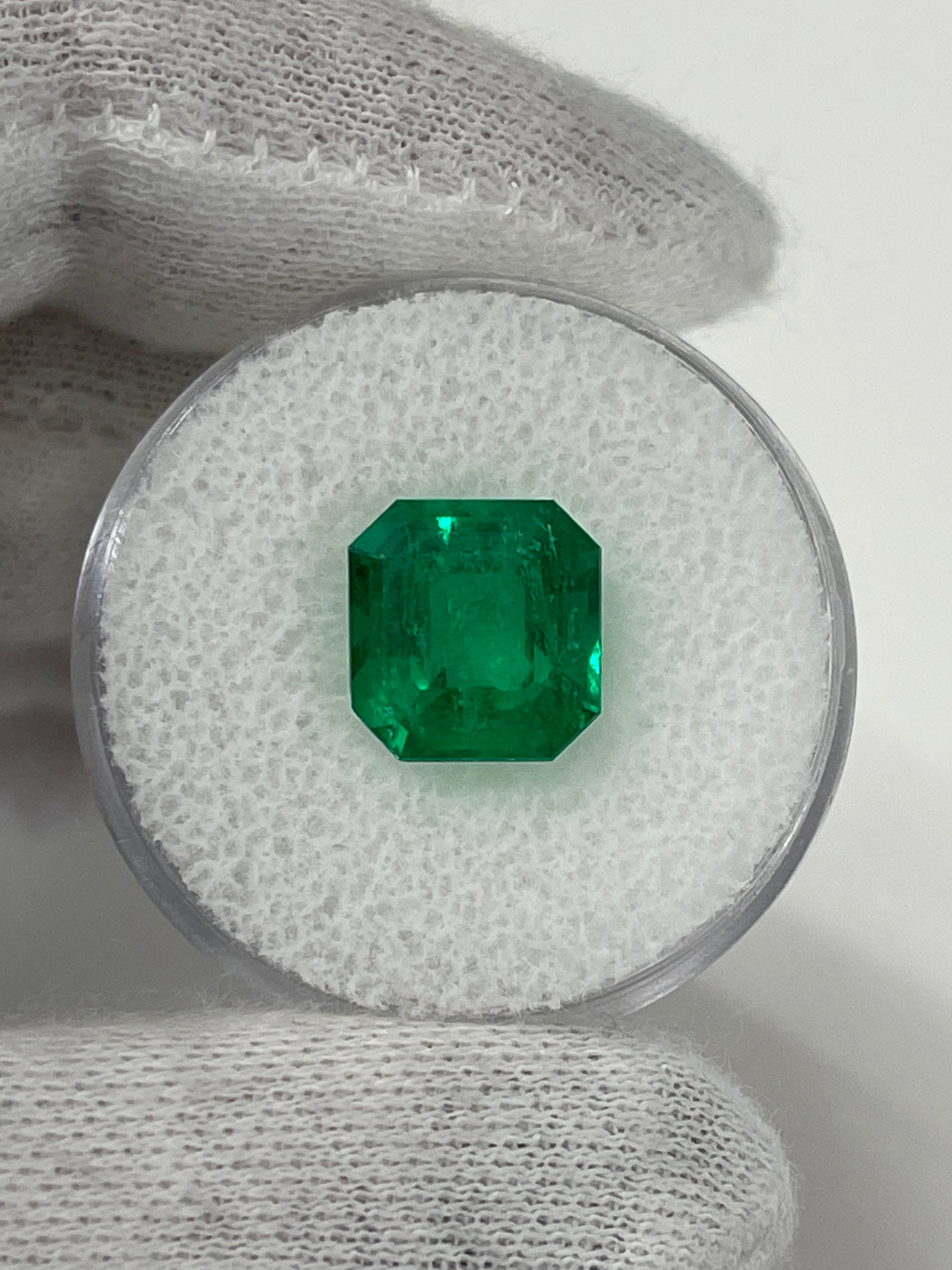 3.81 Carat AAA Vivid Muzo Natural Loose Colombian Emerald-Asscher Cut - JR Colombian Emeralds