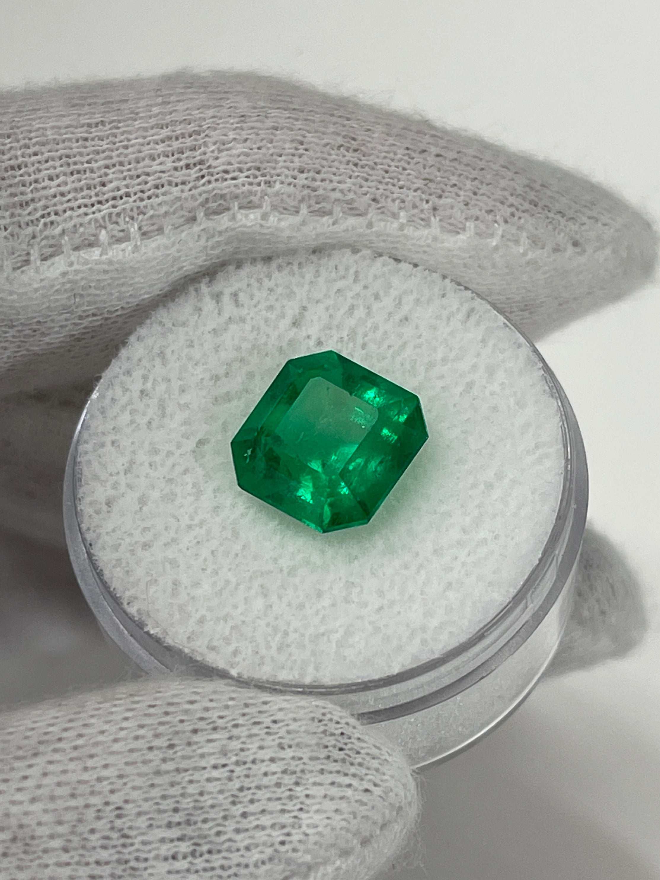 3.81 Carat AAA Vivid Muzo Natural Loose Colombian Emerald-Asscher Cut - JR Colombian Emeralds