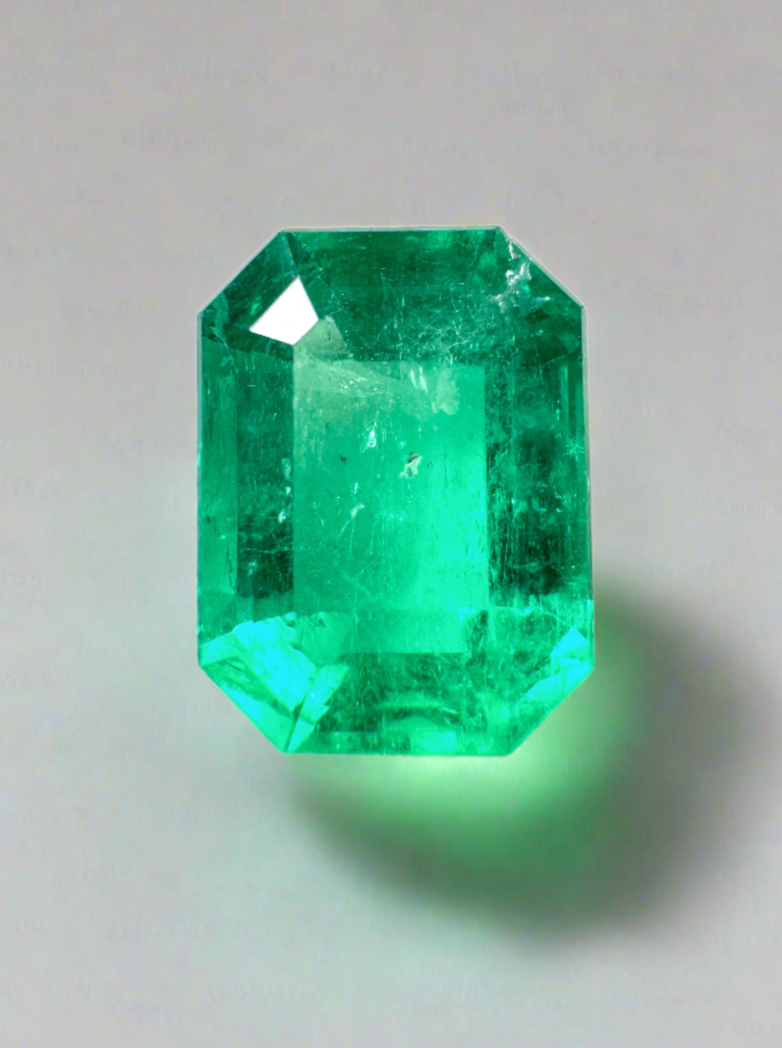 Loose 3.88 carat emerald from JR Colombian Emeralds, vivid green natural Colombian emerald cut gemstone.