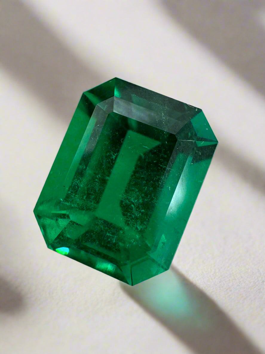 Vivid 4.03 Carat AAA Colombian Emerald loose stone with emerald cut, natural Muzo Colombian emerald by JR Colombian Emeralds