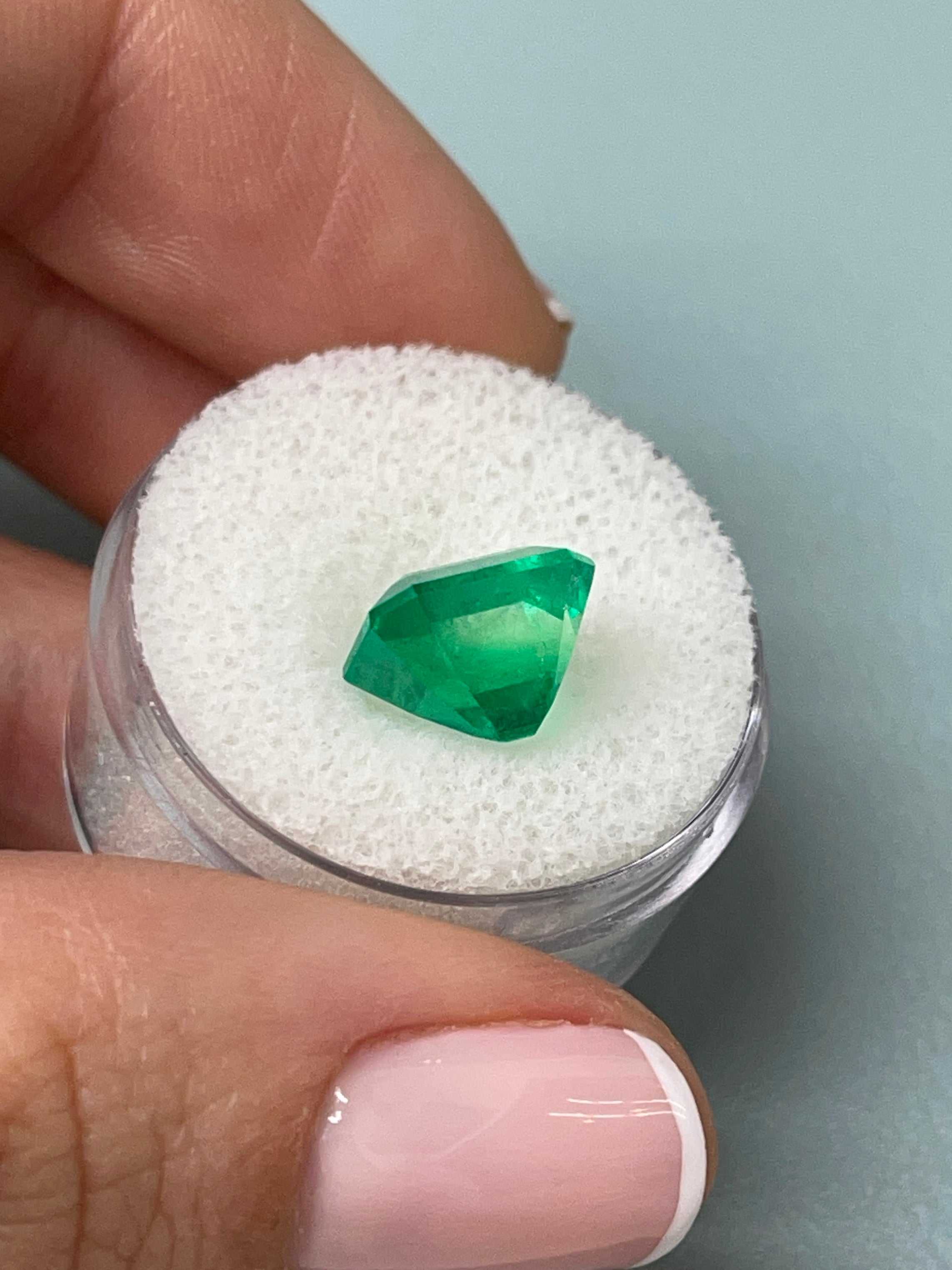 4.12 Carat AAA Vivid Muzo Natural Loose Colombian Emerald-Emerald Cut - JR Colombian Emeralds
