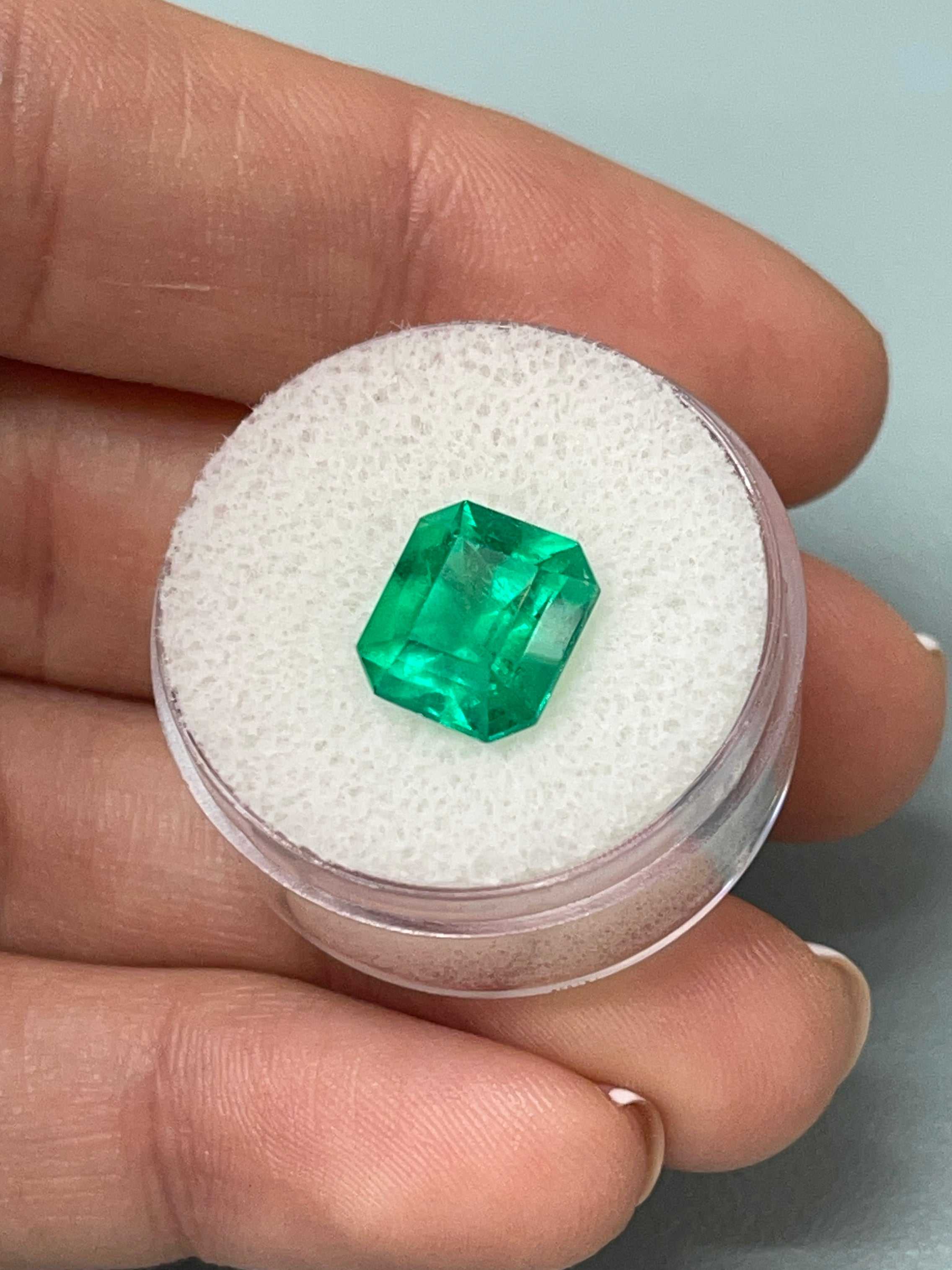 4.12 Carat AAA Vivid Muzo Natural Loose Colombian Emerald-Emerald Cut - JR Colombian Emeralds