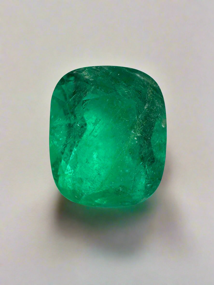 4.45 Carat 11x9 Vivid Muzo Green Natural Loose Colombian Emerald- Cush