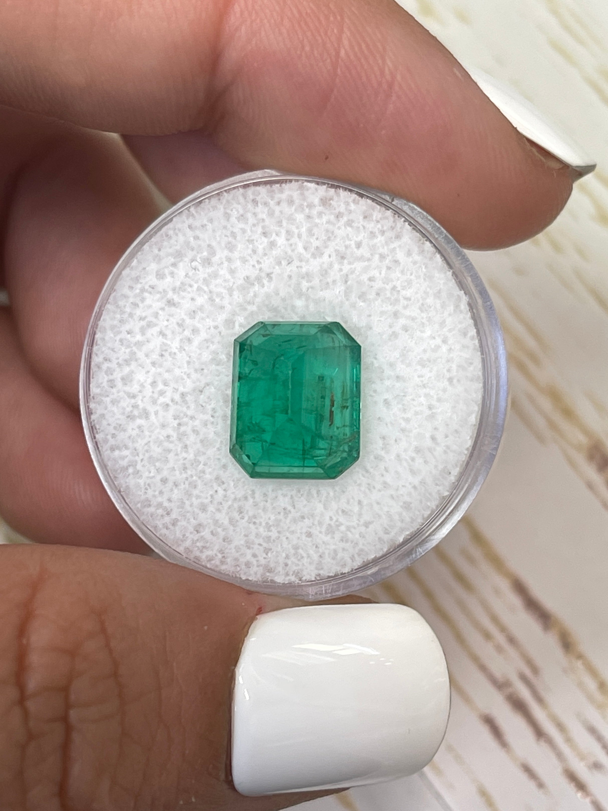 4.81 carat medium green Zambian emerald cut loose gemstone from JR Colombian Emeralds, natural and high-quality.