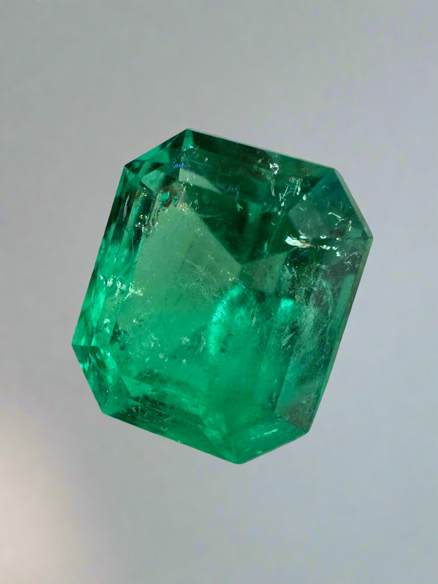 4.82 Carat 11x9 Gemmy Rich Green Natural Loose Colombian Emerald-Emerald Cut - JR Colombian Emeralds