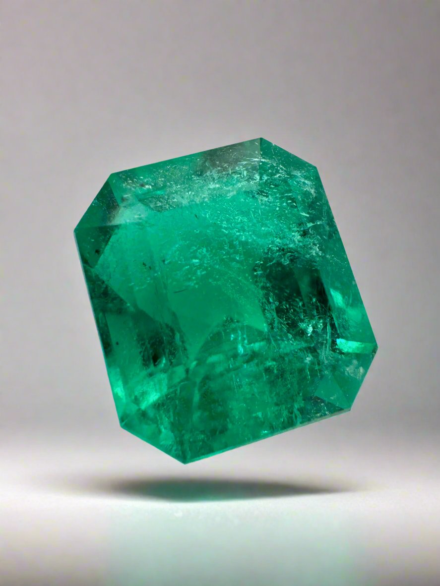 4.93 carat AAA+ Colombian emerald cut loose gemstone from JR Colombian Emeralds, natural and investment grade.