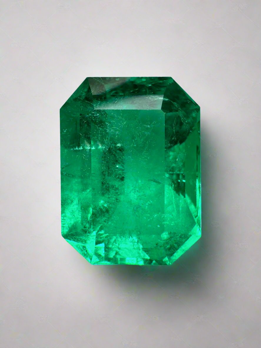 Vivid 5.71 carat Colombian Muzo green emerald loose stone, 12x9 mm classic emerald cut, from JR Colombian Emeralds.