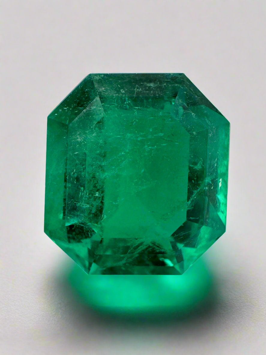 5.96 Carat 12x11 AAA+ Classic Green Natural Loose Colombian- Emerald Cut - JR Colombian Emeralds
