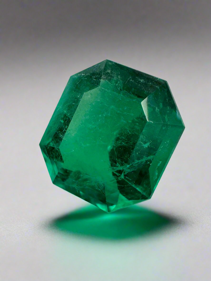 5.96 Carat 12x11 AAA+ Classic Green Natural Loose Colombian- Emerald Cut - JR Colombian Emeralds