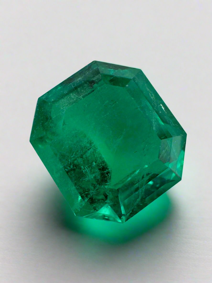 5.96 Carat 12x11 AAA+ Classic Green Natural Loose Colombian- Emerald Cut - JR Colombian Emeralds