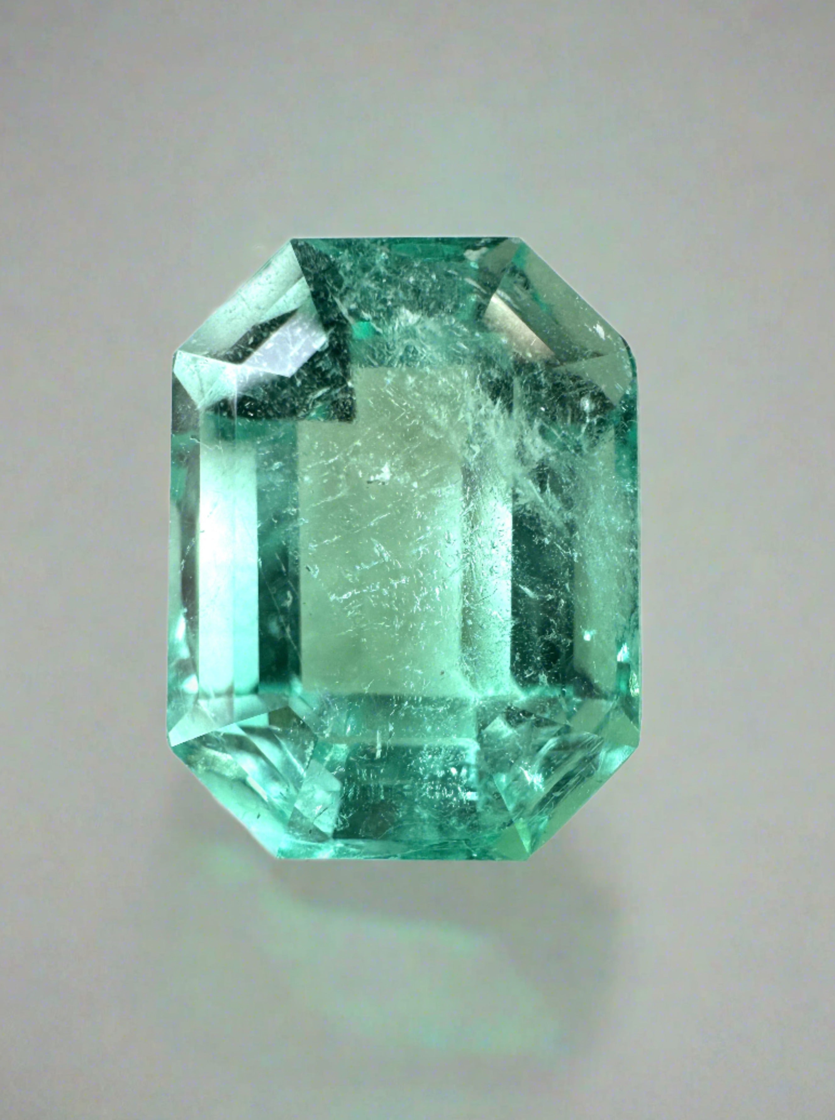 7.62 Carat 13x10 Clear Loose Colombian Emerald- Emerald Cut | JR