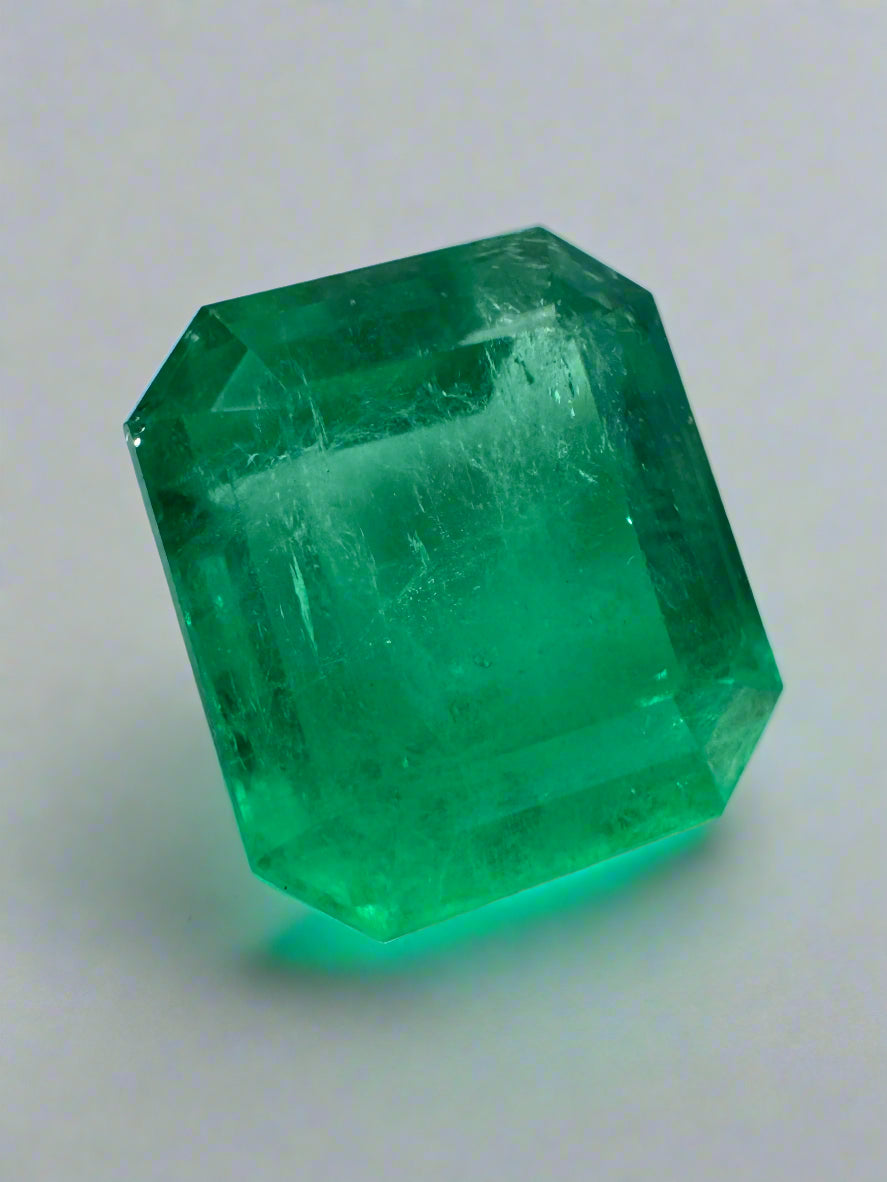 8.98 Carat 13x11 Vivid Loose Colombian Emerald-Emerald Cut - JR Colombian Emeralds