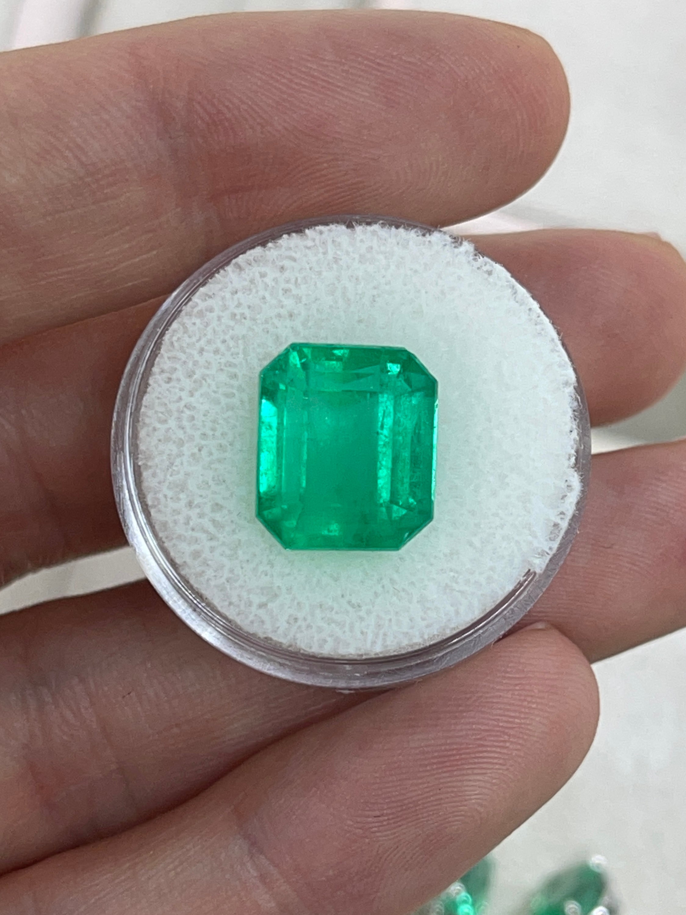 8.98 Carat 13x11 Vivid Loose Colombian Emerald-Emerald Cut - JR Colombian Emeralds