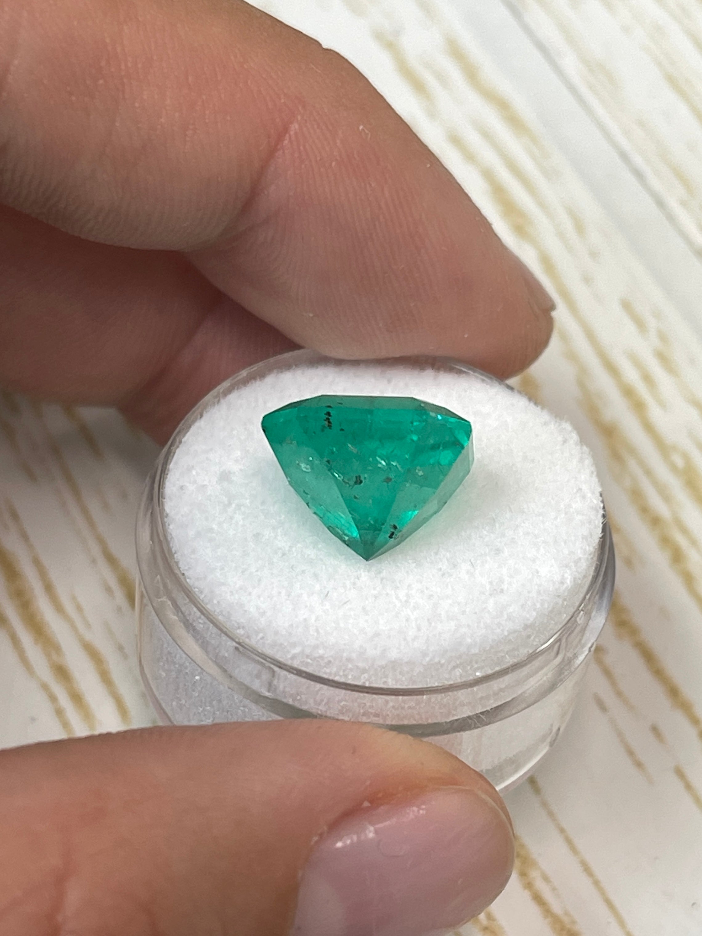 9.03 Carat 12.5x12.5 HUGE Green Natural Loose Colombian Emerald