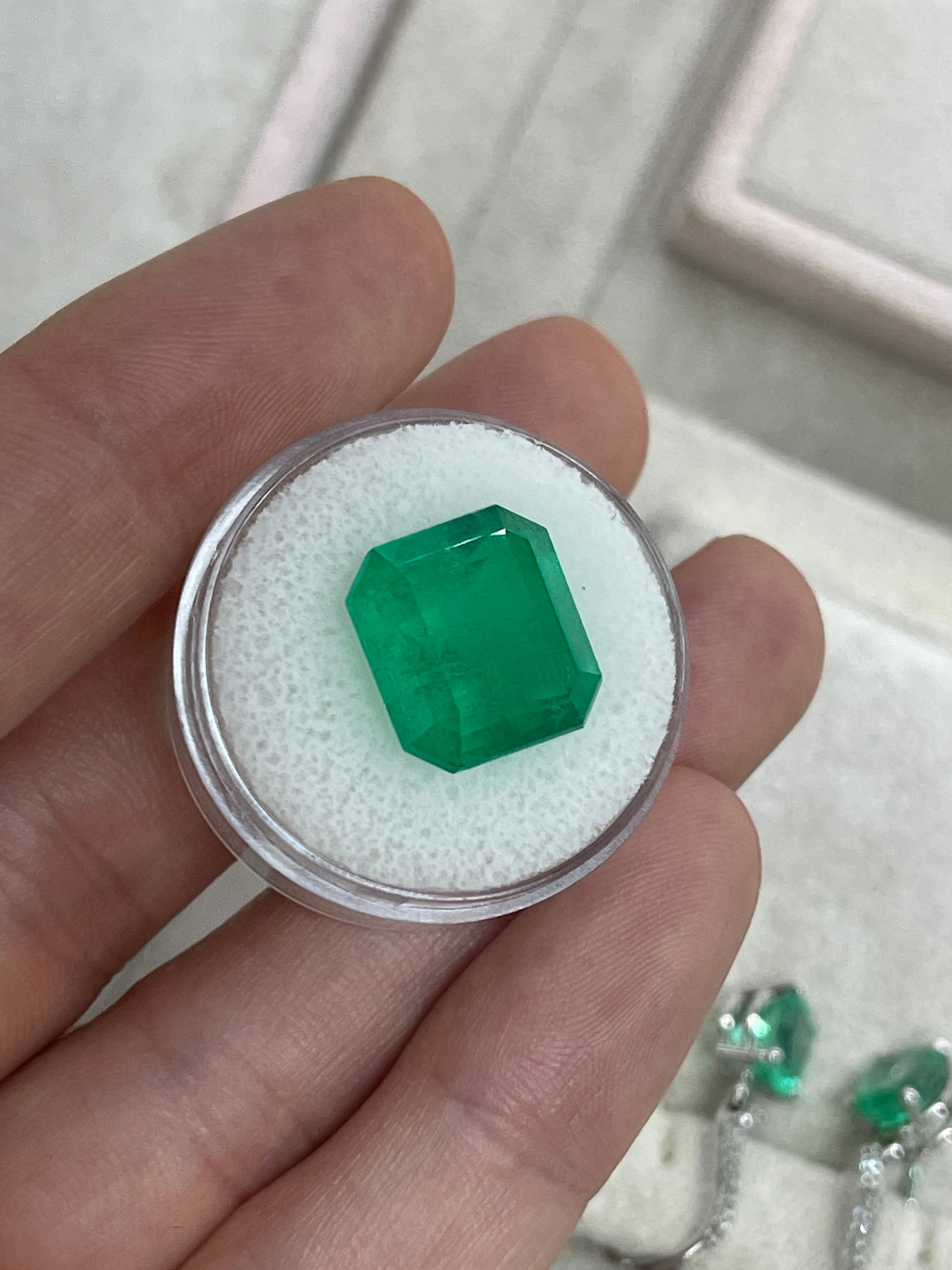LARGE 10.13 Carat 14x13 Muzo Deep Jungle Natural Loose Colombian Emerald-Emerald Cut - JR Colombian Emeralds
