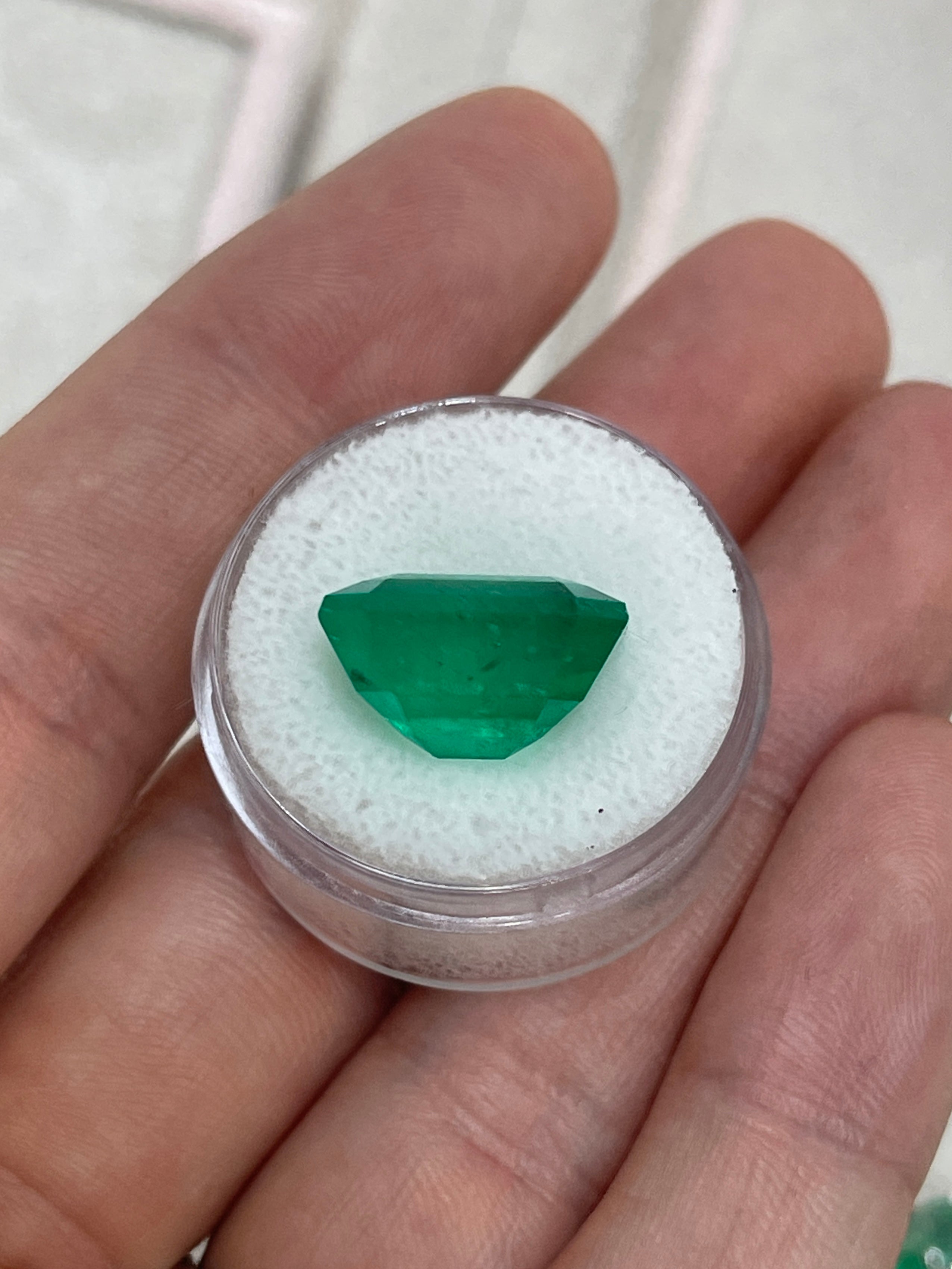 LARGE 13.04 Carat Large 15x14 AAA+ Loose Colombian Emerald- Emerald Cut - JR Colombian Emeralds