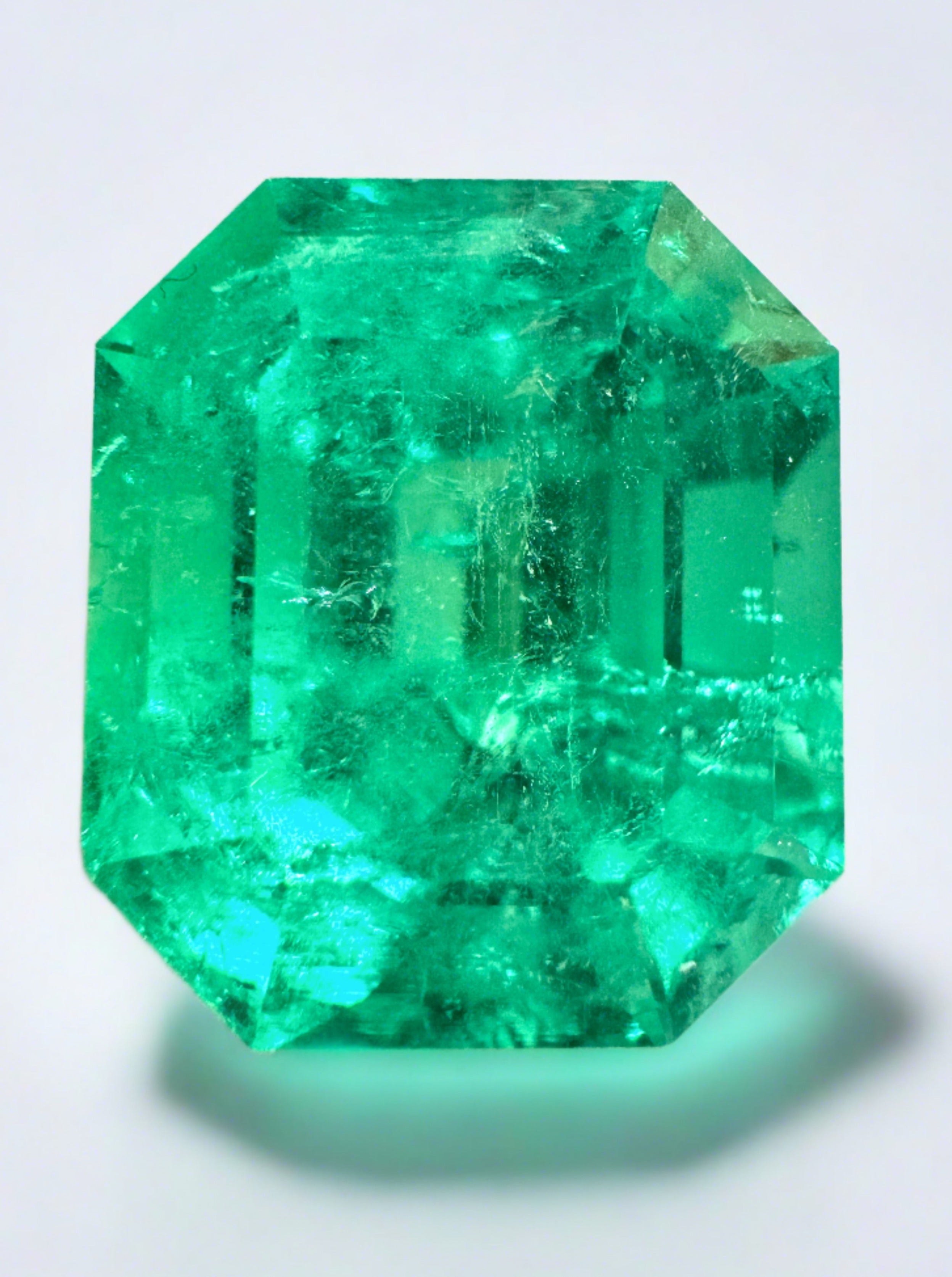 13.22 Carat GIA CERTIFIED 15x13 Muzo Yellowish Green Natural Loose Colombian Emerald- Emerald Cut - JR Colombian Emeralds