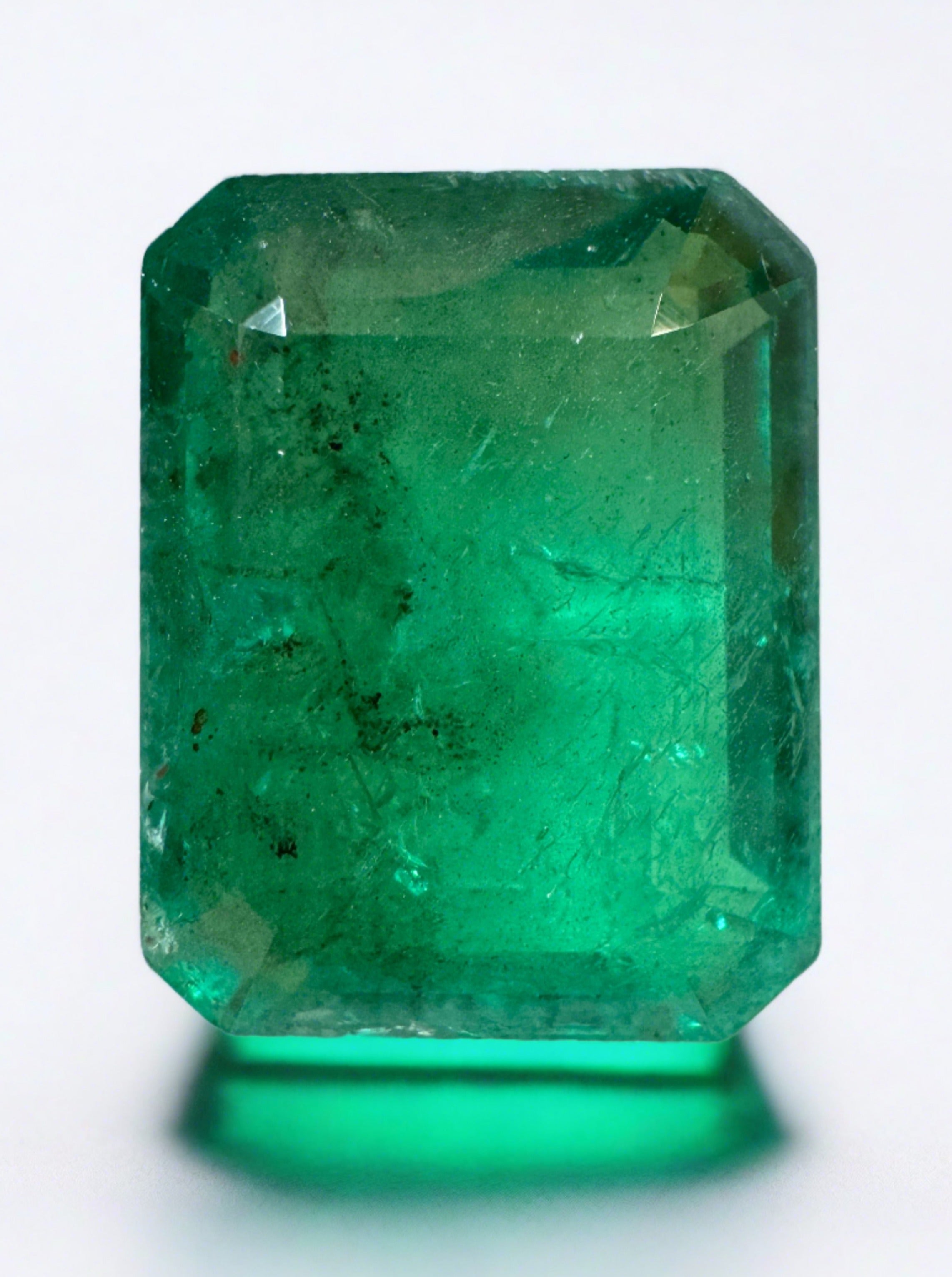 14.13 Carat 16.5x13 Medium Green Natural Loose Zambian- Emerald Cut - JR Colombian Emeralds