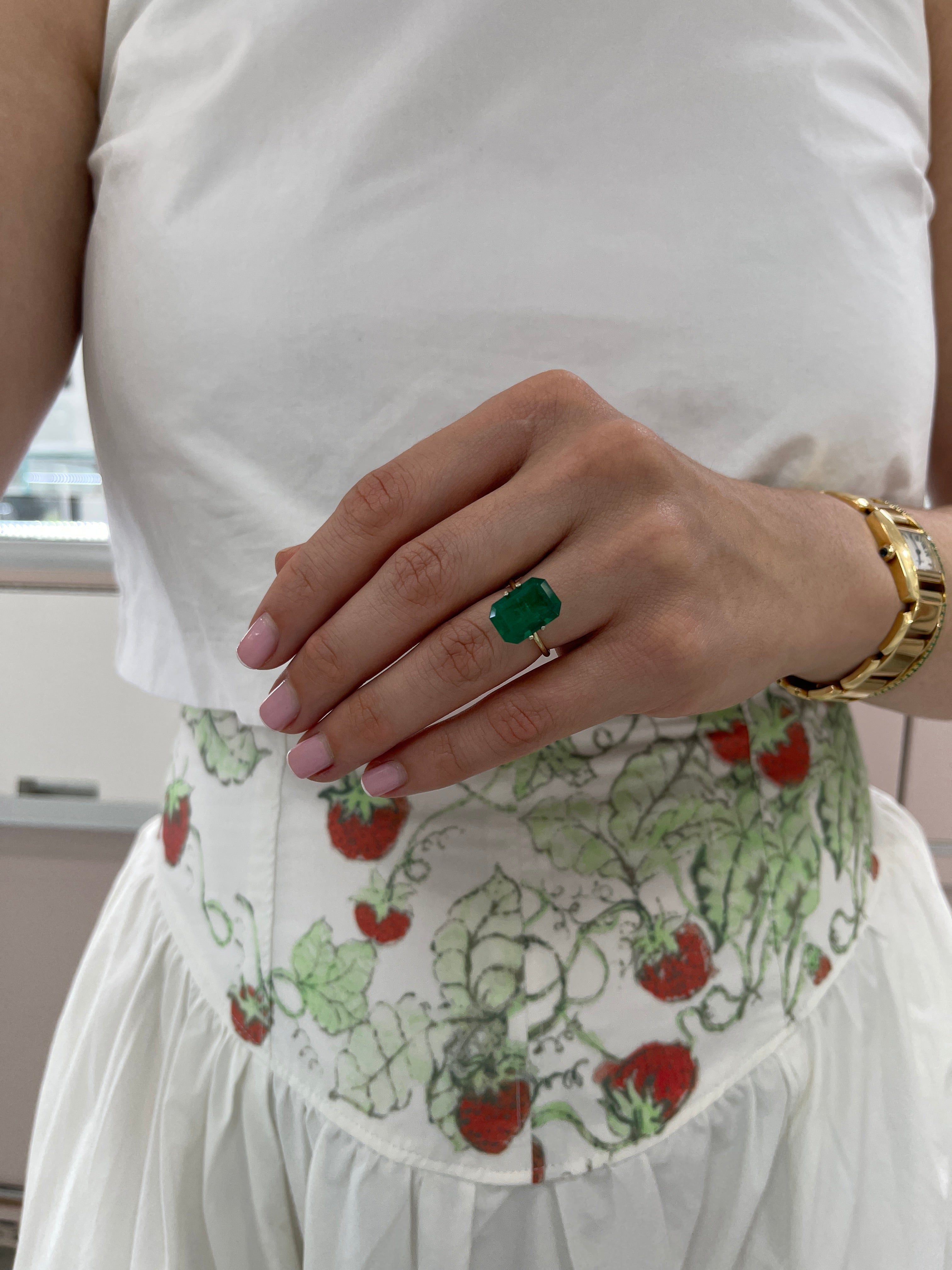 6.39 Carat Double Certified AAA+ 14x10 Vivid Muzo Green Emerald Cut Loose Colombian Emerald-Emerald Cut - JR Colombian Emeralds