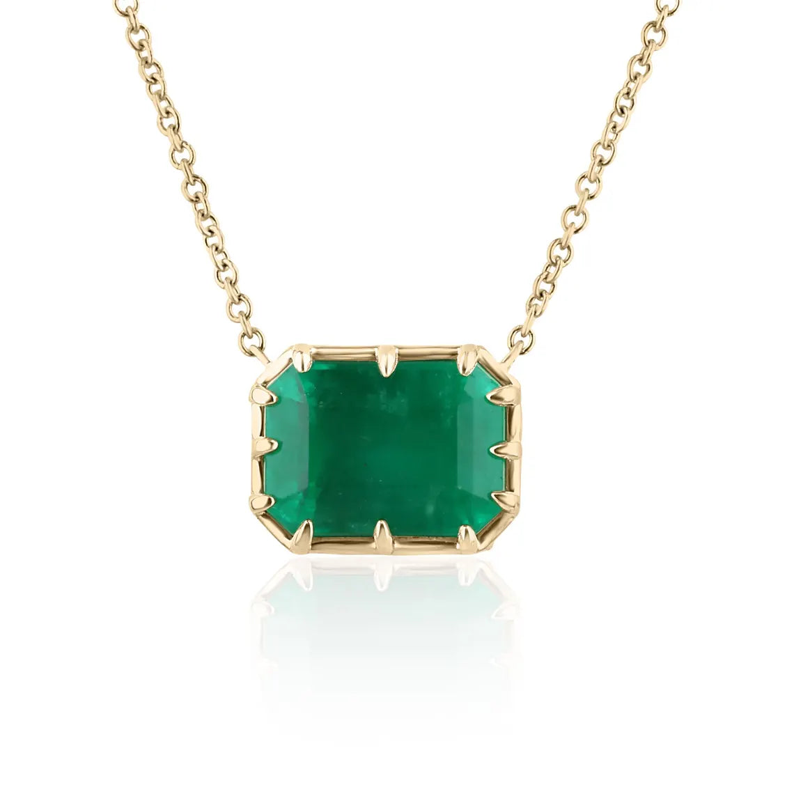 8.52ct Natural Emerald Cut Colombian Emerald Vintage Pendant Necklace