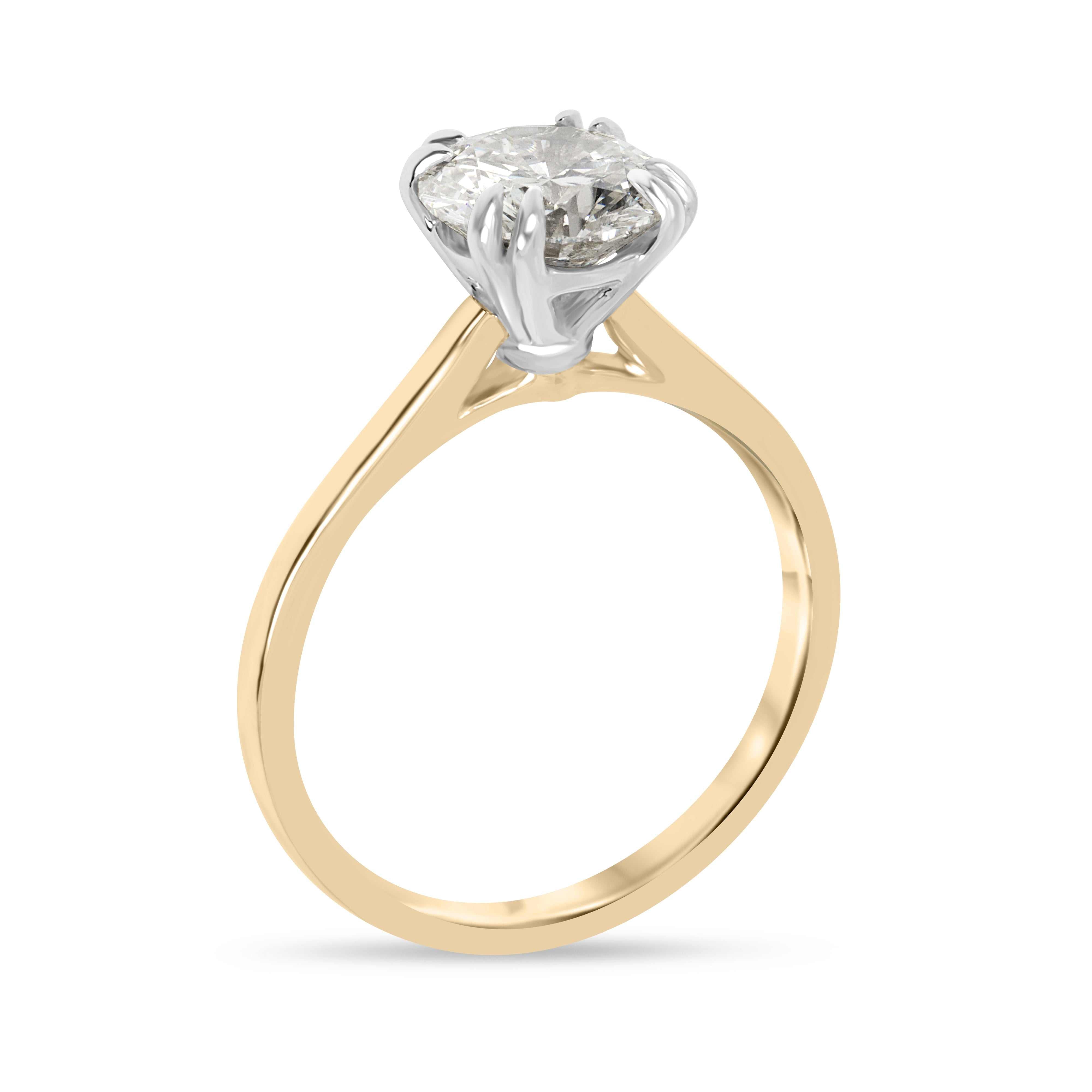 1.60ct 18K GIA Brilliant Round H Color Diamond Solitaire Ring