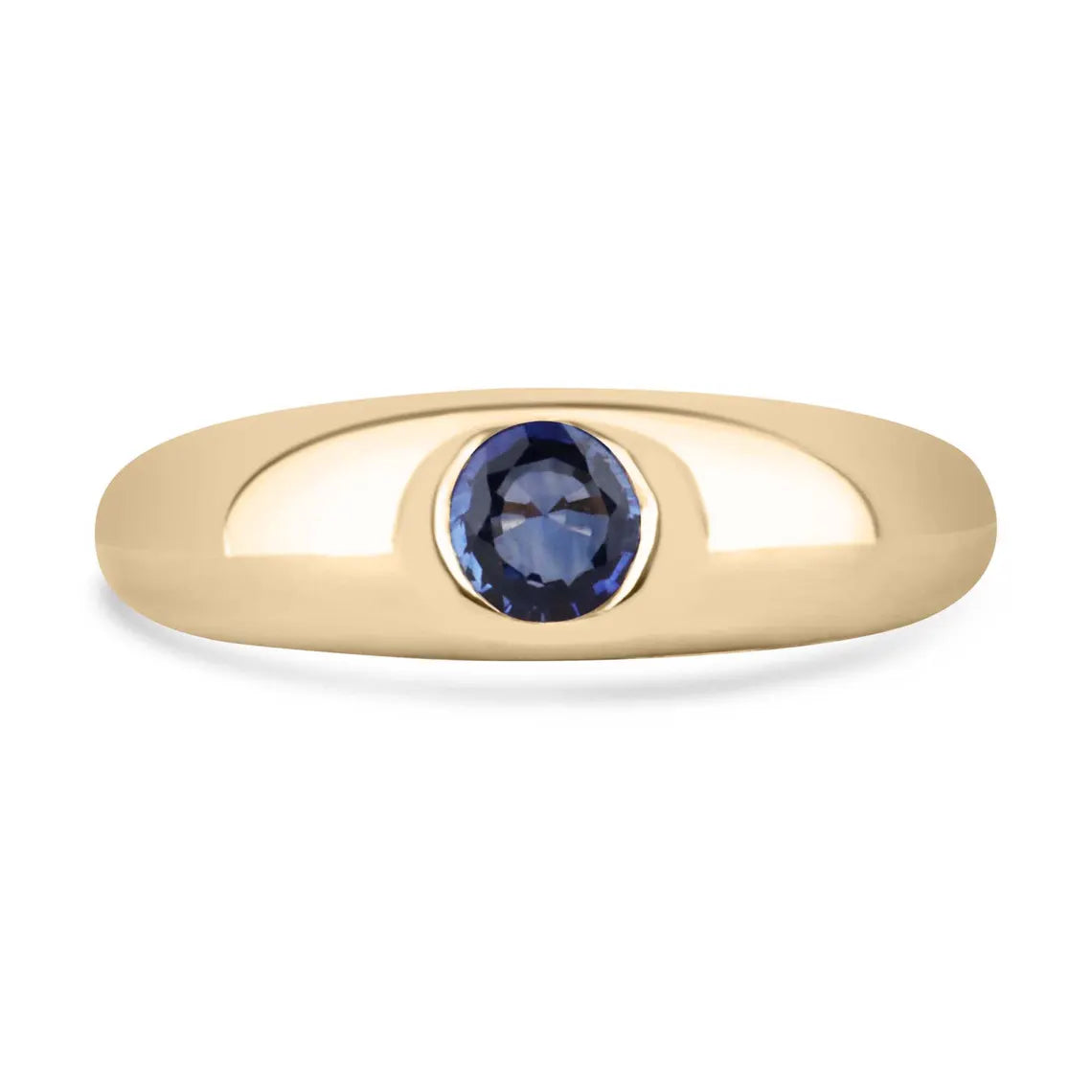 0.50ct Natural Round Sapphire Creates A Classic Deep Blue Solitaire Ring