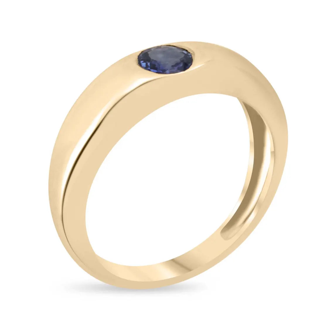 0.50ct Natural Round Sapphire Creates A Classic Deep Blue Solitaire Ring