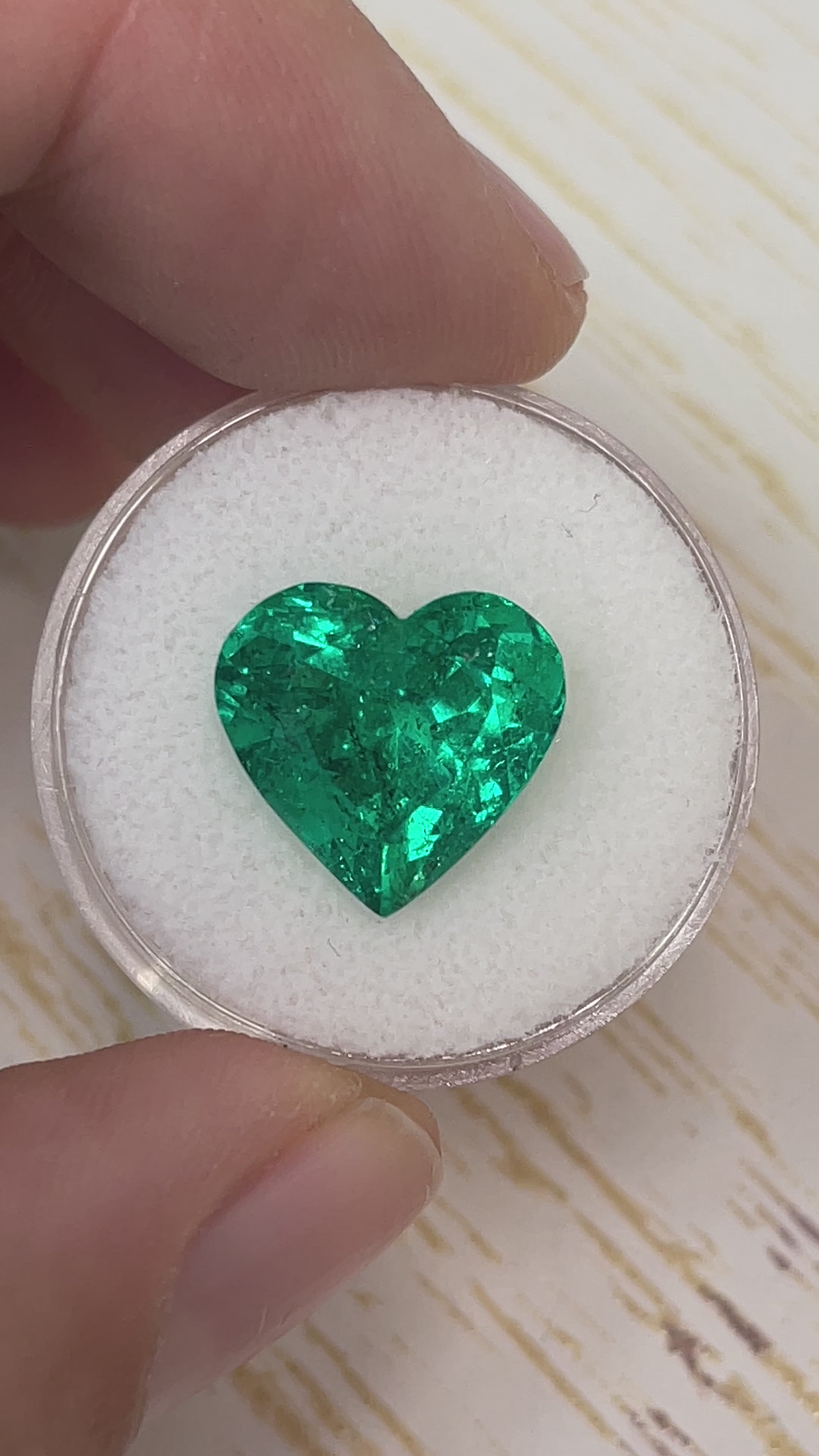 7.86 Carat 13x13.8 AAA+ Muzo Green Natural Loose Colombian Emerald-Heart Cut