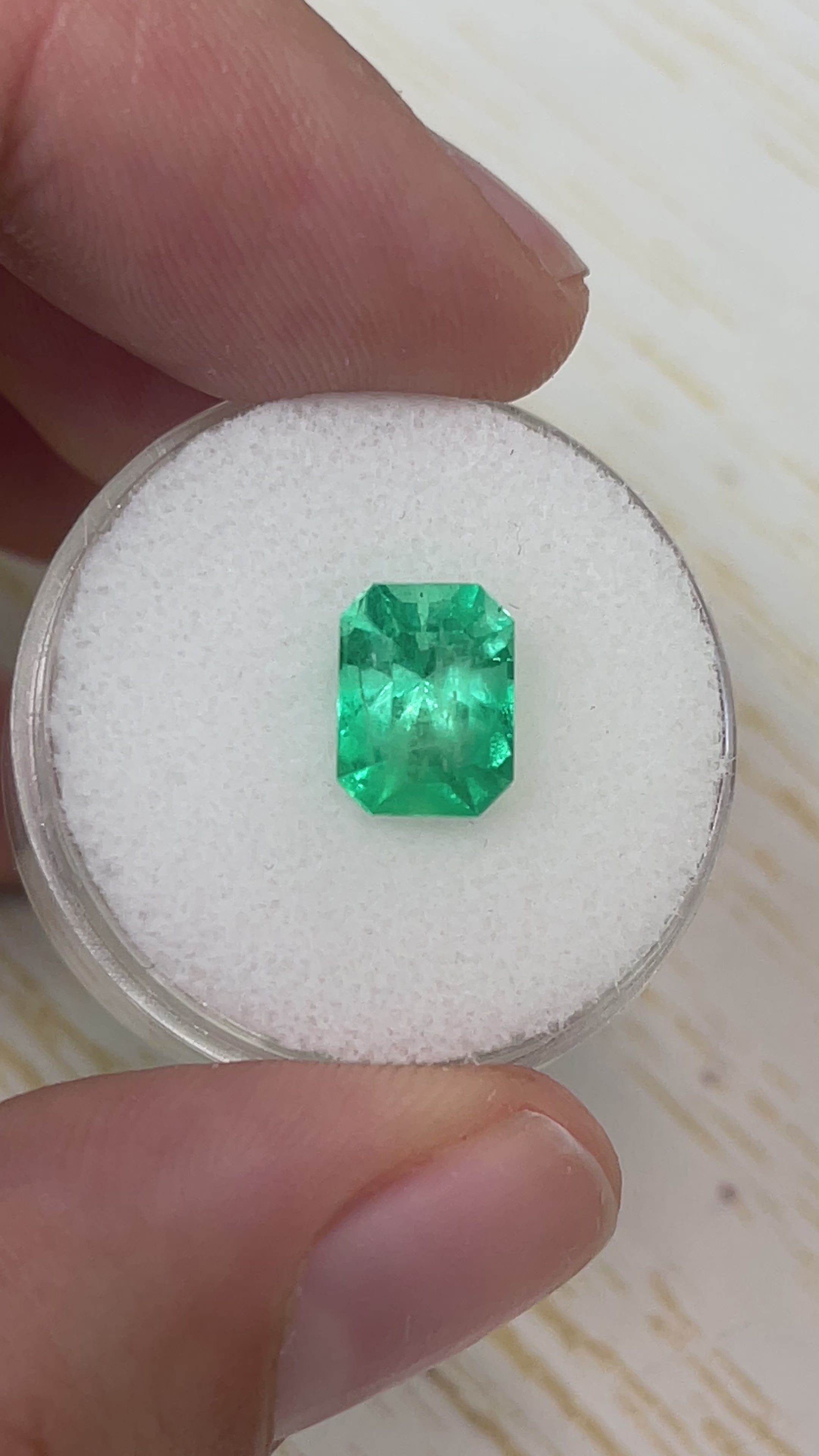 2.44 Carat 9x7 Spring Green Natural Loose Colombian Emerald-Emerald Cut