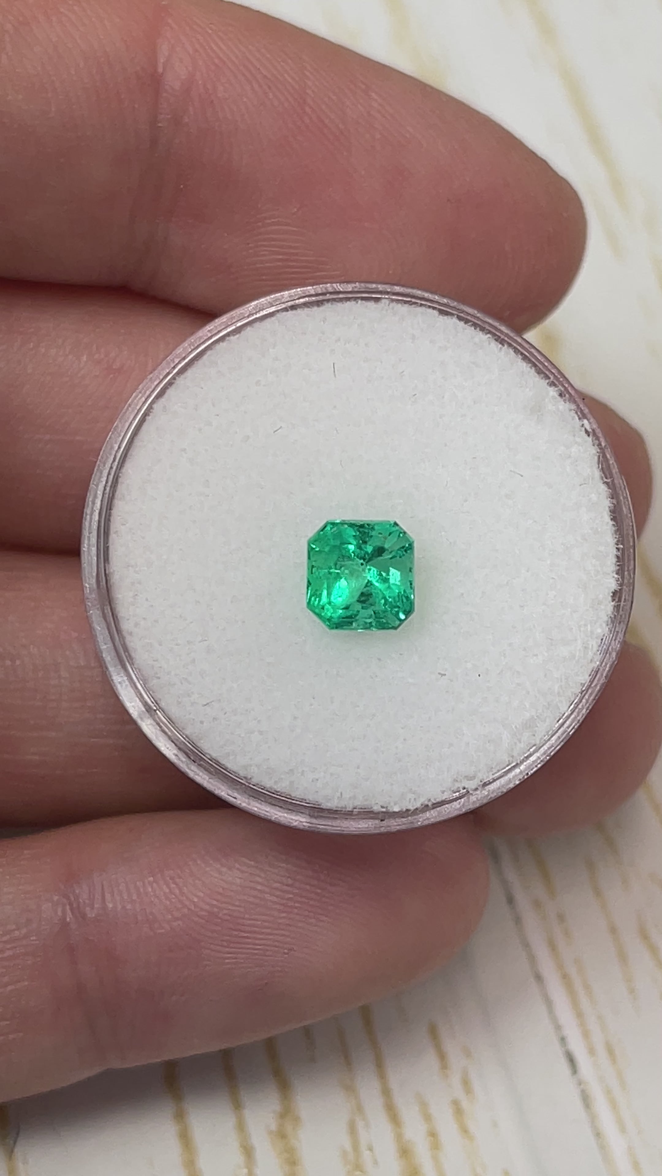 1.01 Carat Asscher Cut Natural Unset Colombian Emerald-Square Cut