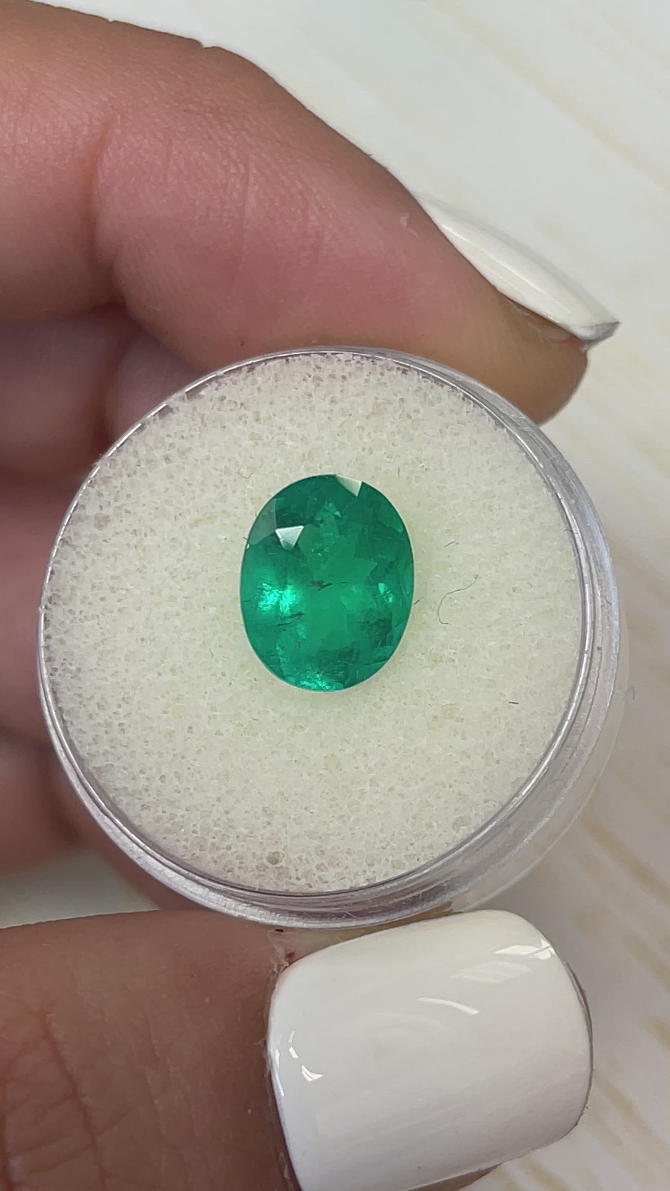 3.19 Carat Muzo Green Natural Loose Colombian Emerald-Oval Cut