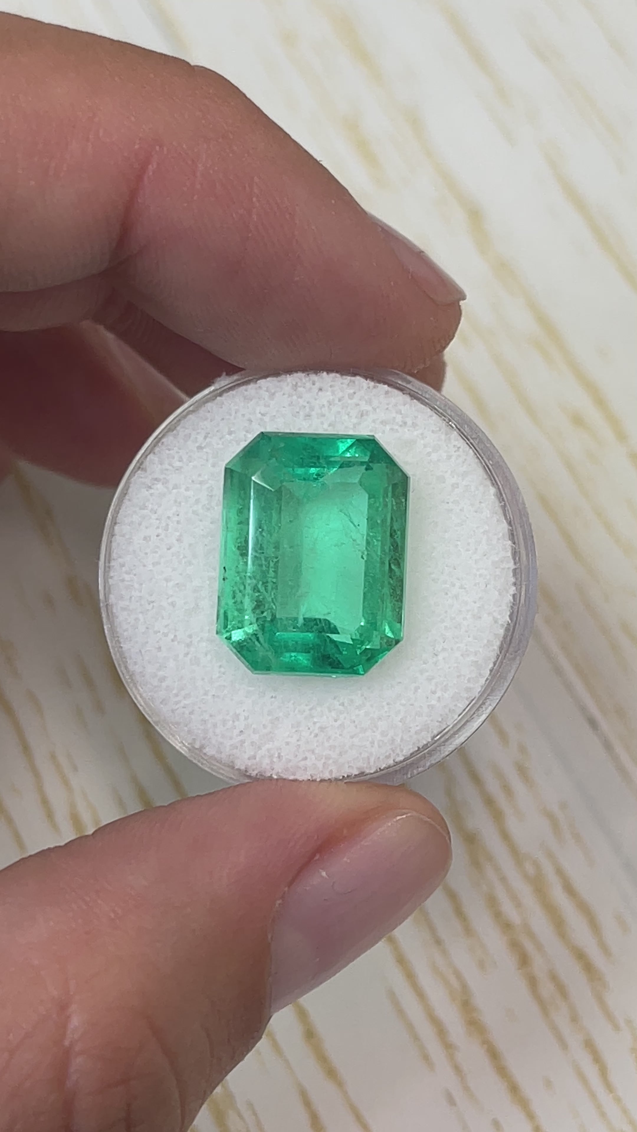 12.12 Carat Minor Oil 16x12 Classic Natural Loose Colombian Emerald- Emerald Cut