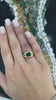 3.42tcw 18K Gold Deep Rich Green Gypsy Matte Finish Emerald 3 Stone Trilogy Ring