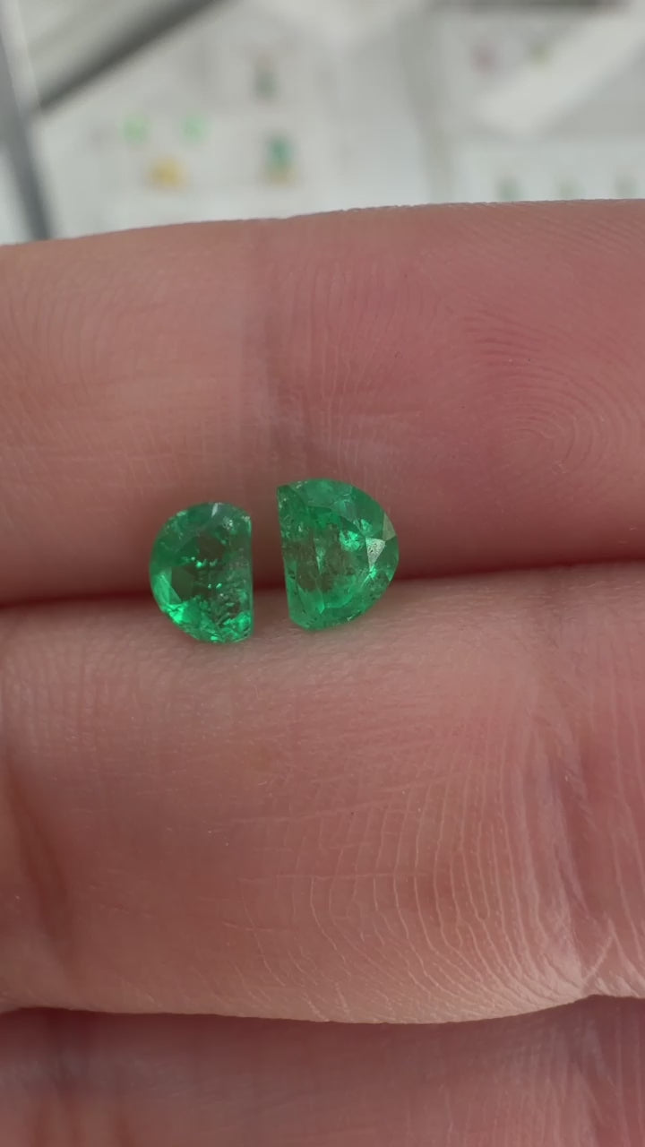 0.80tcw 5x4 Matching Pair Green Natural Loose Colombian Emerald