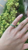 3.60tcw 14K Gold Lush Medium Green East to West Oval Cabochon Cut Emerald Eternity Band Ring