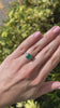 3.57tcw Asscher Cut Emerald Engagement Ring Adorned with Floral Diamond Setting