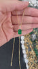 3.0tcw 18K Gold Fine Quality Emerald & Diamond W Accent 6 Prong Necklace