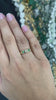 0.40-Carats Medium Vivid Green Princess Asscher Cut Diamond Emerald 3 Stone Gold Ring