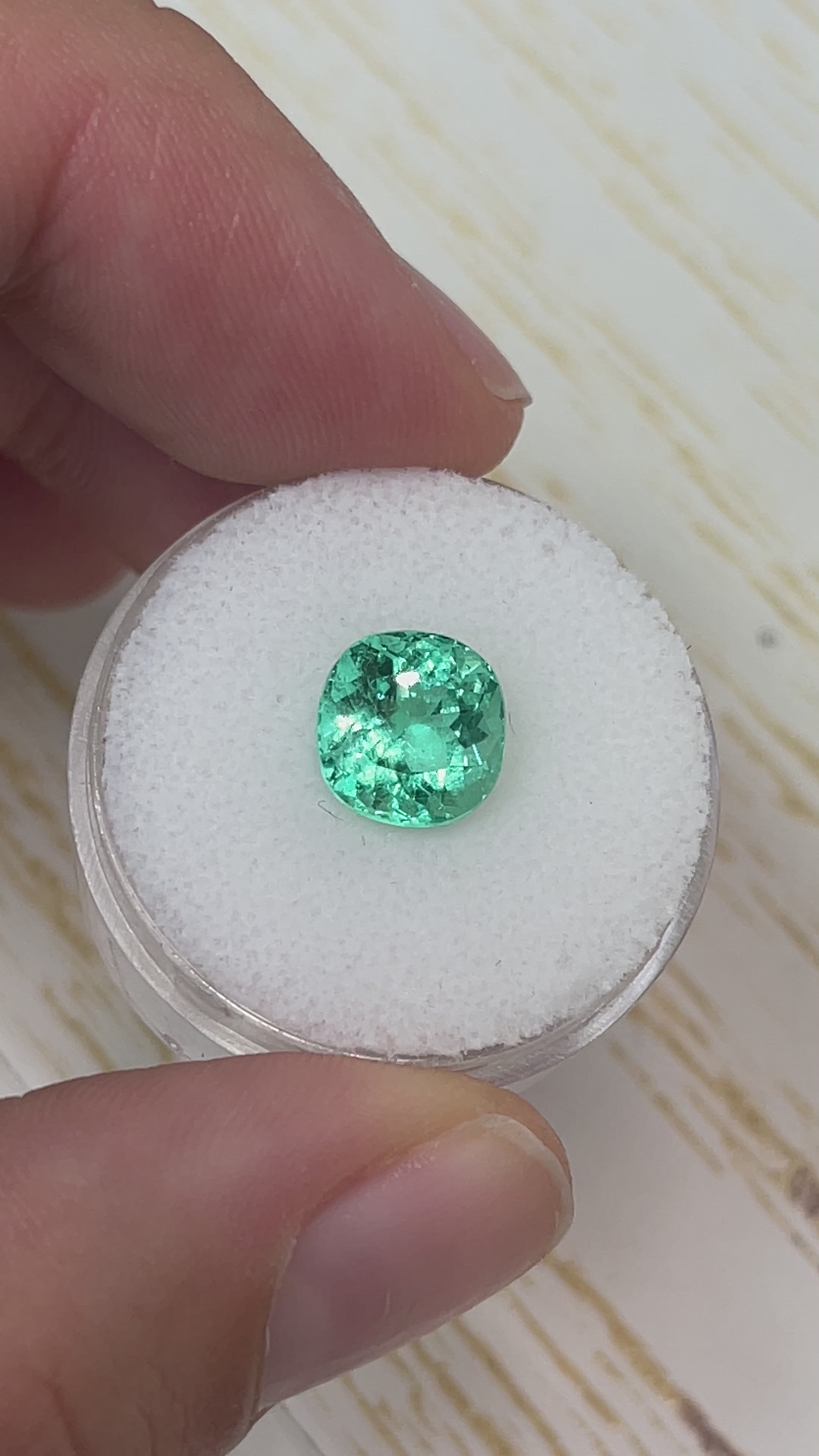 2.93 Carat 8.7x8.5 VVS Natural Loose Colombian Emerald-Cushion Cut