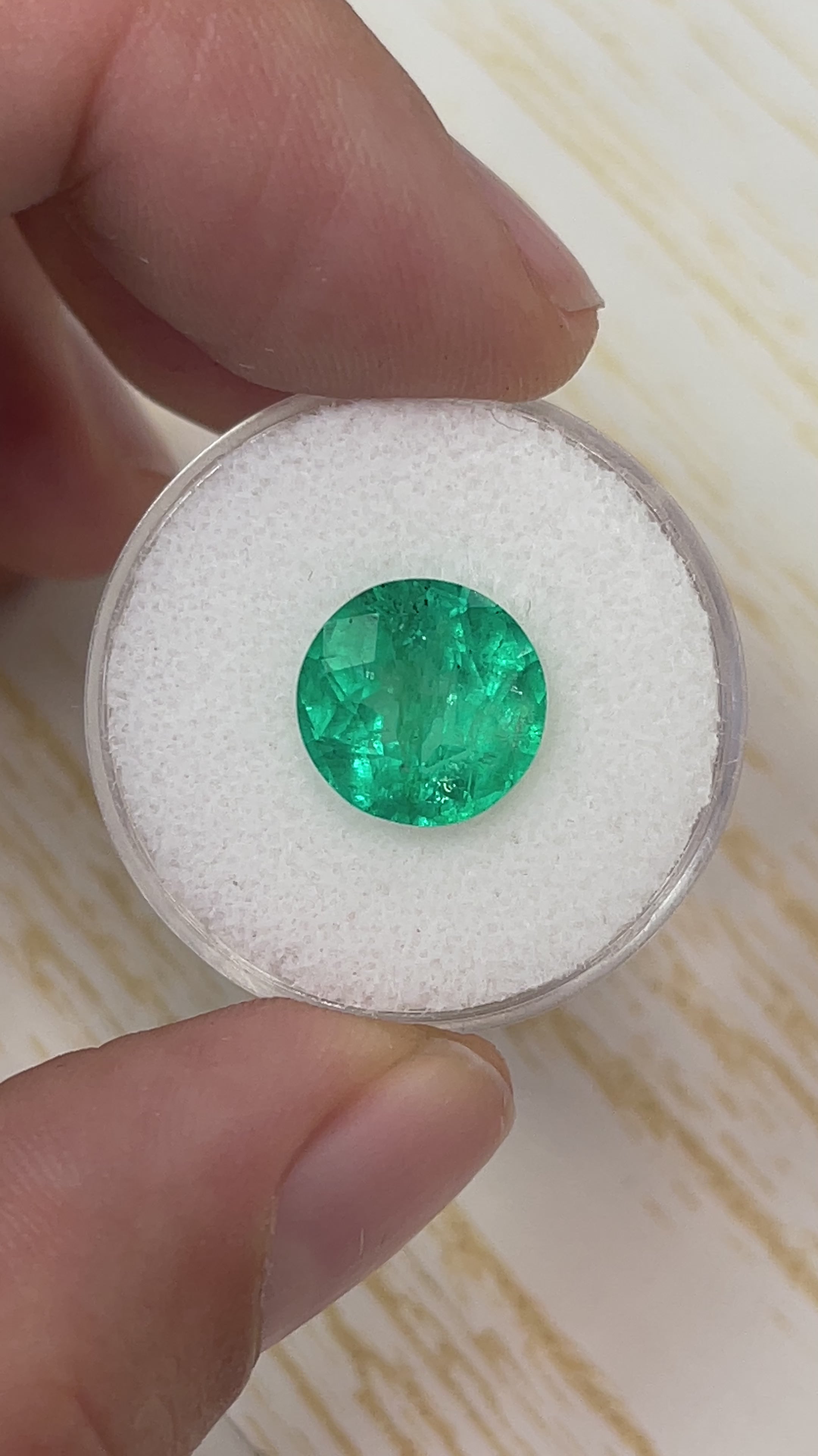 4.50 Carat 11x11 Bluish Green Natural Round Loose Colombian Emerald