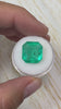 11.64 Carat 14x14 Earthy Green Natural Loose Colombian- Asscher Cut