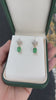 2.55tcw 14K Natural Medium Yellowish Green Emerald & Diamond Fleur De Lis Dangle Earrings