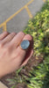 14K Men's Aquamarine Statement Ring - Massive Oval Cabochon Solitaire