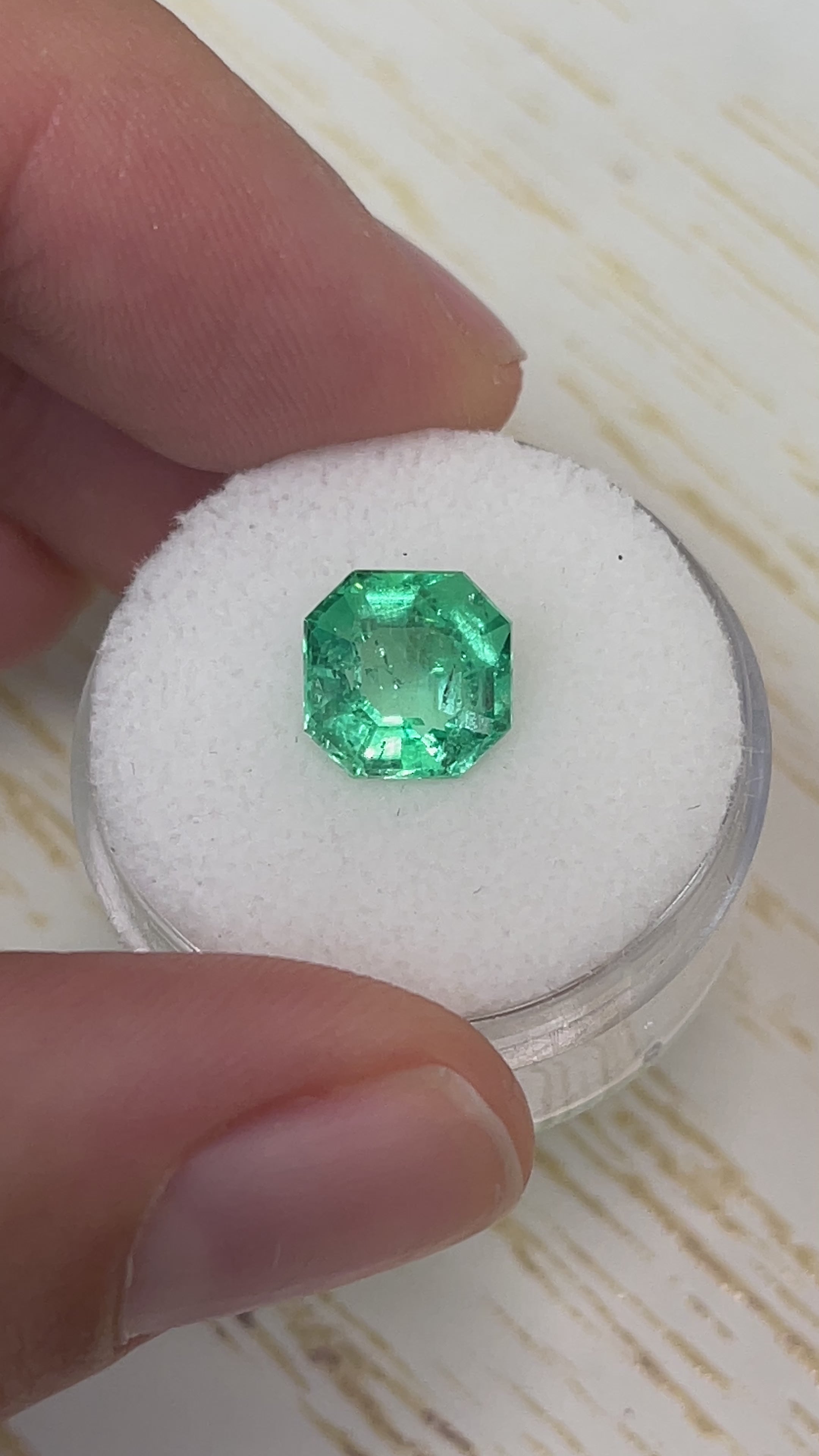 2.76 Carat Vivacious Natural Loose Colombian Emerald-Asscher Cut with Clipped Corners