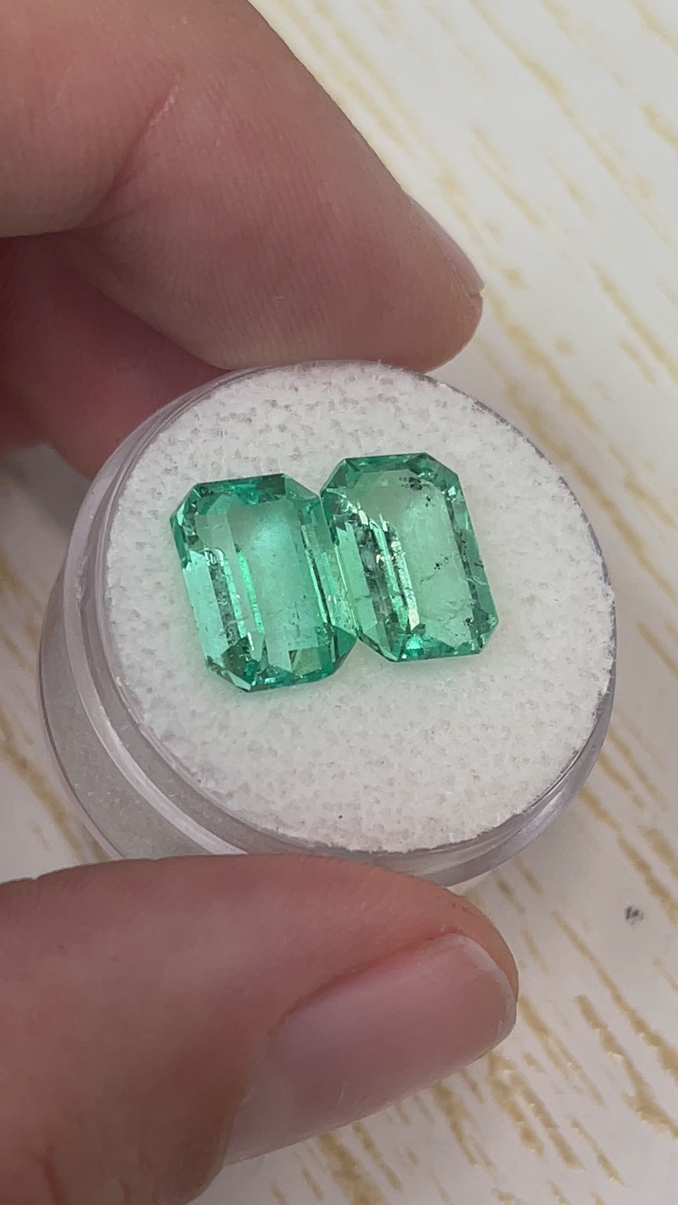 7.12tcw 11.5x8 Matching Loose Colombian Emeralds-Emerald Cut