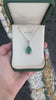 Bluish-Green Natural Emerald Necklace with Diamond Accents in Floral Setting