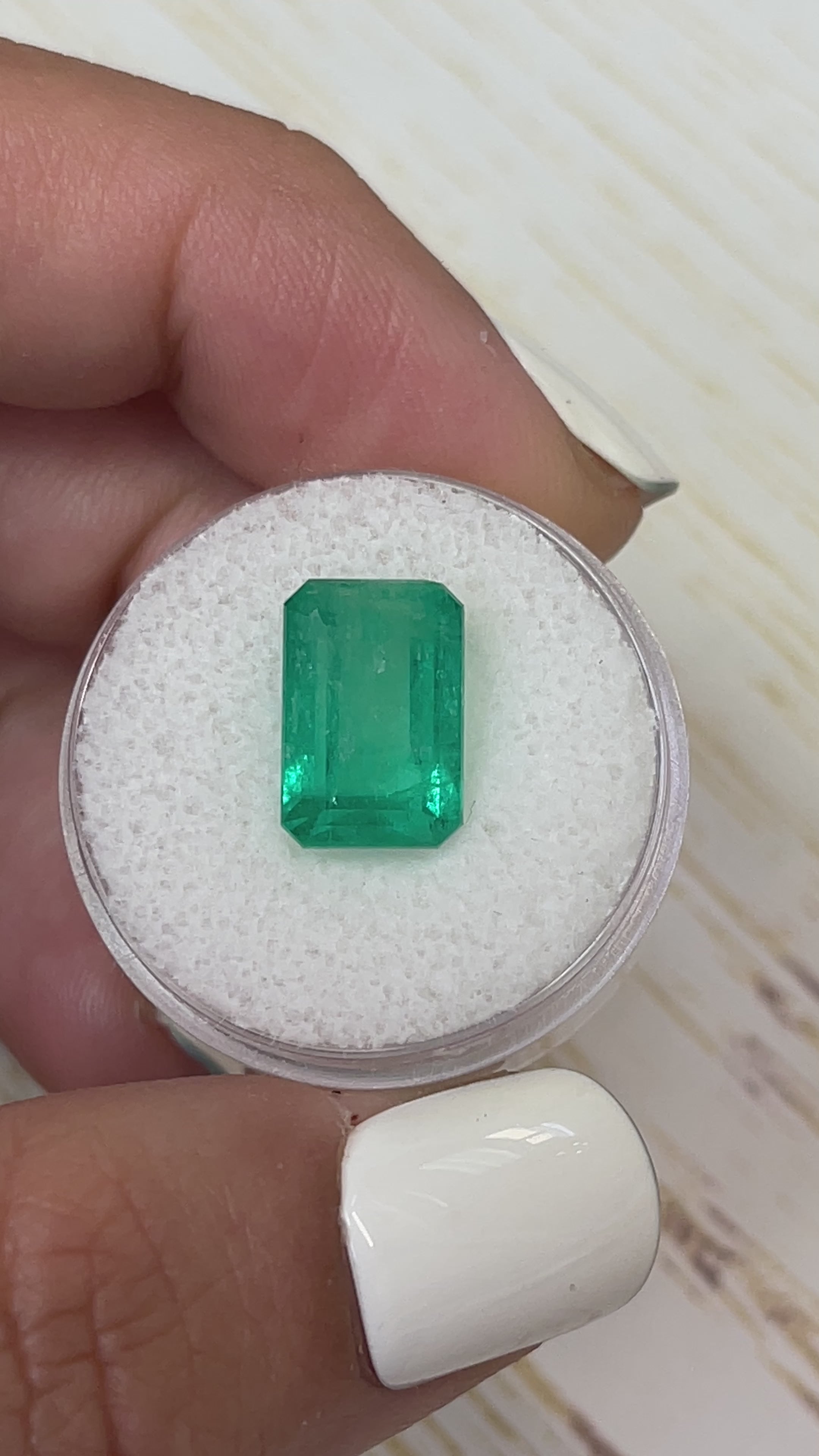 5.94 Carat 12.5x8.5 Bluish Green Natural Loose Colombian Emerald- Emerald Cut