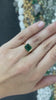 4.28ct 14K Dark Alpine Green Natural Emerald Cut Solitaire Gold Engagement Ring